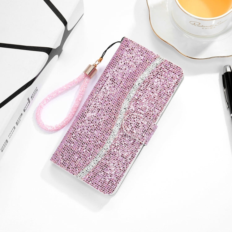 For Samsung Galaxy S25+ 5G Glitter Powder Filp Leather Phone Case(Pink) - Galaxy S25+ 5G Cases by buy2fix | Online Shopping UK | buy2fix