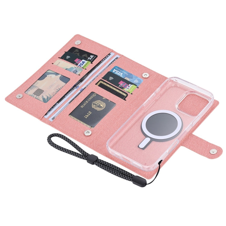 For iPhone 16 ViLi GBS-C Series MagSafe Magnetic RFID Leather Flip Phone Case(Pink) - iPhone 16 Cases by ViLi | Online Shopping UK | buy2fix