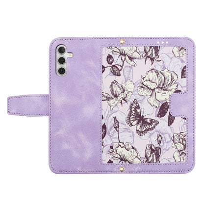 For Samsung Galaxy S25+ 5G Floral Pattern Leather Phone Case with Lanyard(Light Purple) - Galaxy S25+ 5G Cases by buy2fix | Online Shopping UK | buy2fix