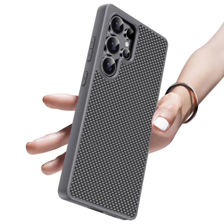 For Samsung Galaxy S25 Ultra 5G Pita Series TPU + PC Texture Phone Case(Black) - Galaxy S25 Ultra 5G Cases by buy2fix | Online Shopping UK | buy2fix