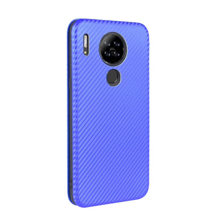 For Blackview A80 Carbon Fiber Texture Horizontal Flip TPU + PC + PU Leather Case with Card Slot(Blue) - More Brand by buy2fix | Online Shopping UK | buy2fix