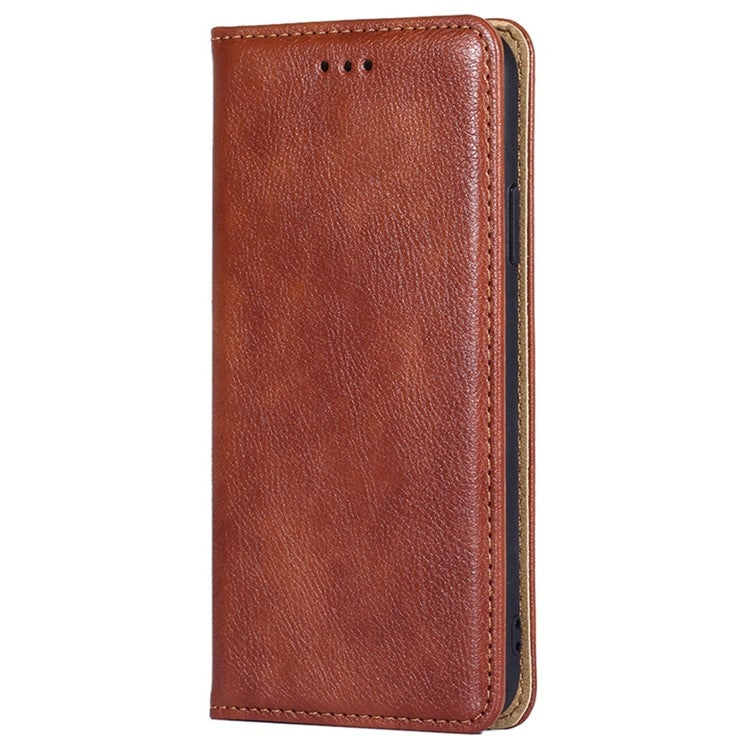 For Samsung Galaxy S25 5G Gloss Oil Solid Color Magnetic Leather Phone Case(Brown) - Galaxy S25 5G Cases by buy2fix | Online Shopping UK | buy2fix