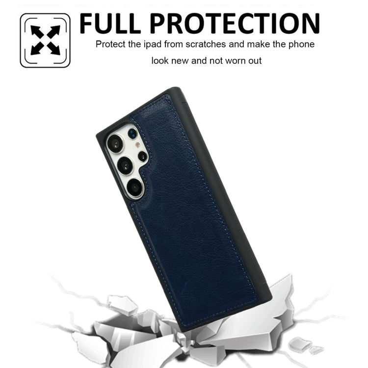 For Samsung Galaxy S25 Ultra 5G Cowhide Texture Back Cover Phone Case(Royal Blue) - Galaxy S25 Ultra 5G Cases by buy2fix | Online Shopping UK | buy2fix