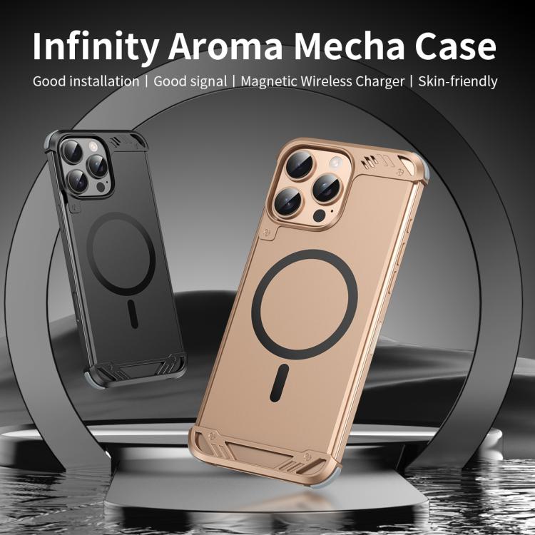 For iPhone 16 Plus R-JUST RJ63 Frameless Aroma Mecha MagSafe Phone Case(Titanium) - iPhone 16 Plus Cases by R-JUST | Online Shopping UK | buy2fix