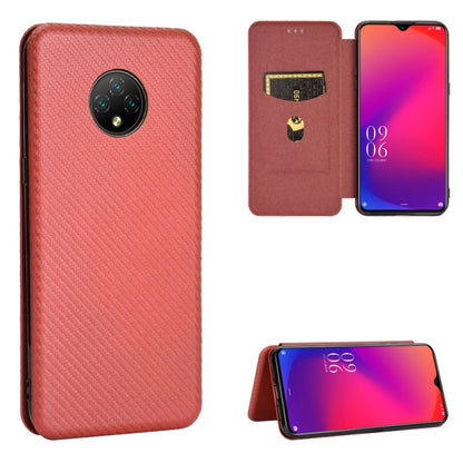 For Doogee X95 Carbon Fiber Texture Horizontal Flip TPU + PC + PU Leather Case with Card Slot & Lanyard(Brown) - More Brand by buy2fix | Online Shopping UK | buy2fix