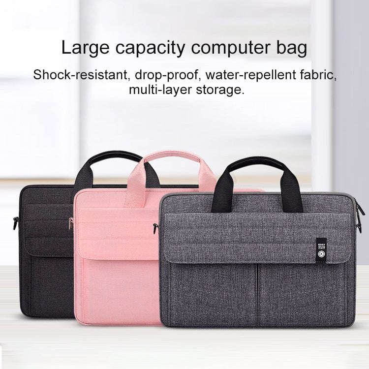ST08 Handheld Briefcase Carrying Storage Bag with Shoulder Strap for 15.4 inch Laptop(Black) - 15 inch by buy2fix | Online Shopping UK | buy2fix