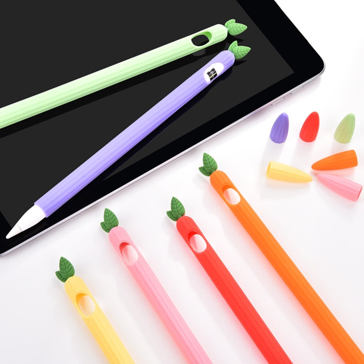 For Apple Pencil 1 Contrasting Color Mint Leaf Silicone Non-slip Protective Cover(Green) - Pencil Accessories by buy2fix | Online Shopping UK | buy2fix