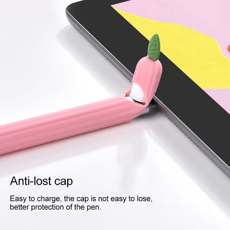 For Apple Pencil 1 Contrasting Color Mint Leaf Silicone Non-slip Protective Cover(Red) - Pencil Accessories by buy2fix | Online Shopping UK | buy2fix