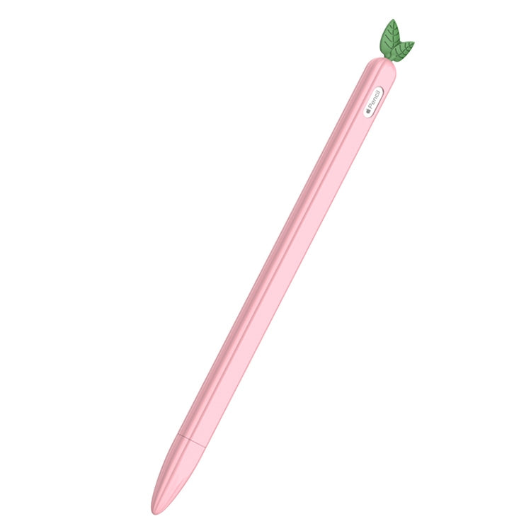 For Apple Pencil 2 Contrasting Color Mint Leaf Silicone Non-slip Protective Cover(Pink) - Pencil Accessories by buy2fix | Online Shopping UK | buy2fix