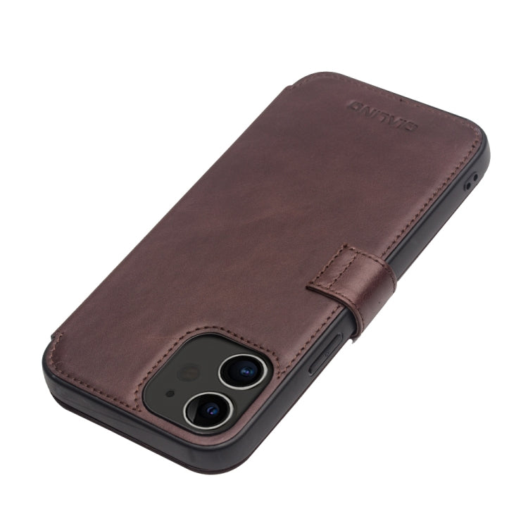 For iPhone 12 mini QIALINO Business Magnetic Horizontal Flip Leather Case with Card Slots & Wallet (Dark Brown) - iPhone 12 mini Cases by QIALINO | Online Shopping UK | buy2fix