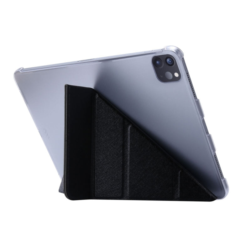 Silk Texture Horizontal Deformation Flip Leather Case with Three-folding Holder For iPad Air 11 2024 / Air 2022 / 2020 10.9(Black) - iPad Air (2022) / (2020) 10.9 Cases by buy2fix | Online Shopping UK | buy2fix