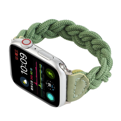 Elastic Woven Watch Band For Apple Watch Ultra 49mm&Watch Ultra 2 49mm / Series 9&8&7 45mm / SE 3&SE 2&6&SE&5&4 44mm / 3&2&1 42mm, Length:160mm(Green) - Watch Bands by buy2fix | Online Shopping UK | buy2fix