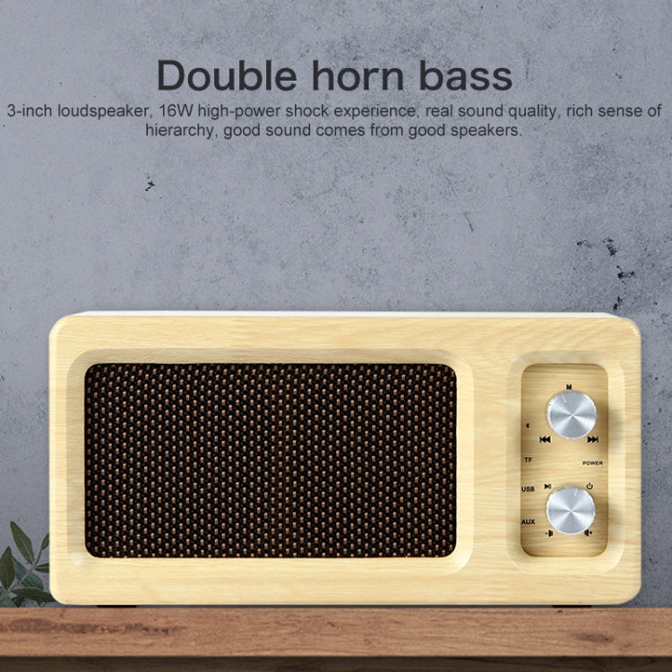 D60 Subwoofer Wooden Bluetooth 4.2 Speaker, Support TF Card & 3.5mm AUX & U Disk Play(Yellow) - Desktop Speaker by buy2fix | Online Shopping UK | buy2fix