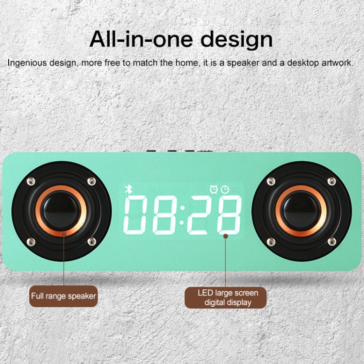 M5C Subwoofer Wooden Clock Bluetooth 4.2 Speaker, Support TF Card & 3.5mm AUX & FM Radio(Grey Wood Grain) - Desktop Speaker by buy2fix | Online Shopping UK | buy2fix