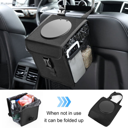 FUNADD Portable Folding Car Back Seat Hook Garbage Can Car Storage Box (Black) - Seat Accessories by FunAdd | Online Shopping UK | buy2fix