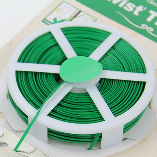 50m Gardening Accessories Tool Package Plastic Flower Wood Tie Line Twist Tie Reel Plant Tie-Line Spool with a Cutter - Plant Support & Care by buy2fix | Online Shopping UK | buy2fix