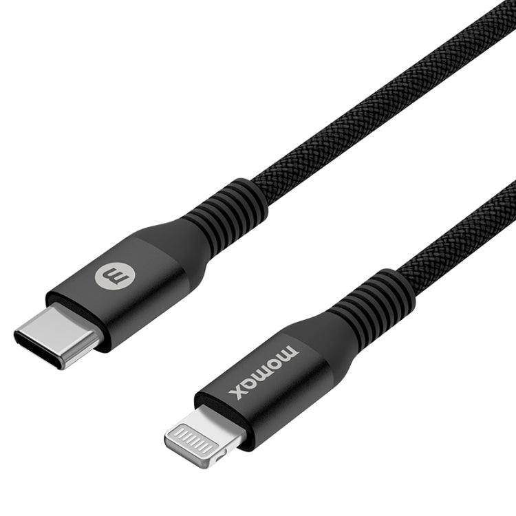 MOMAX DL51D Type-C / USB-C to 8 Pin PD Braided Fast Charging Cable, Length: 1.2m (Black) - Normal Style Cable by MOMAX | Online Shopping UK | buy2fix