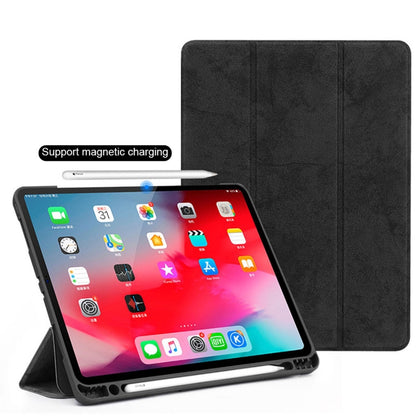 Horizontal Flip Leather Case with Pen Slot  Three-folding Holder & Wake-up / Sleep Function for iPad Air 13 2024 / Pro 12.9 (2018)(Grey) - More iPad Cases by buy2fix | Online Shopping UK | buy2fix