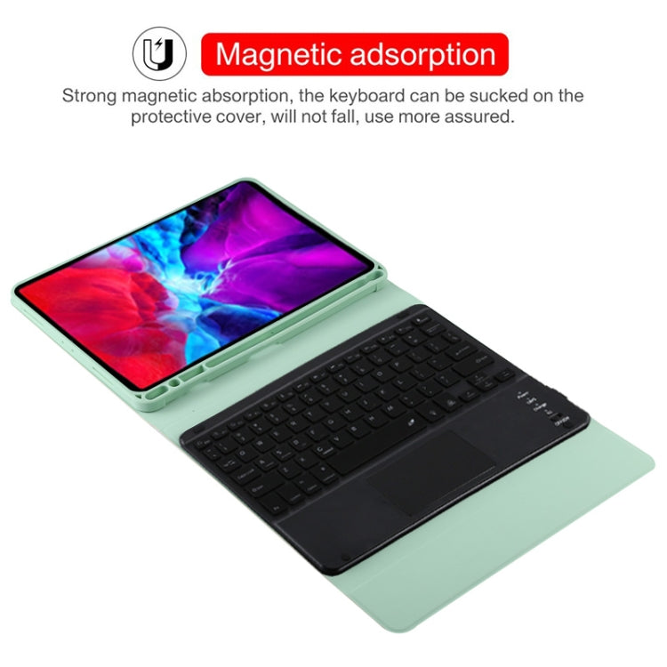 TG11BCS Detachable Bluetooth Black Keyboard Microfiber Leather Tablet Case for iPad Pro 11 inch (2020), with Backlight & Touchpad & Pen Slot & Holder (Green) - For iPad Pro by buy2fix | Online Shopping UK | buy2fix