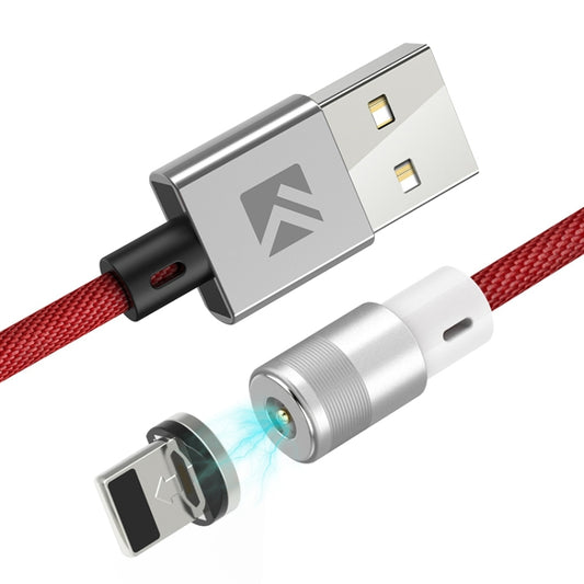FLOVEME 1m 2A Output 360 Degrees Casual USB to 8 Pin Magnetic Charging Cable, Built-in Blue LED Indicator(Red) - Charging Cable & Head by FLOVEME | Online Shopping UK | buy2fix