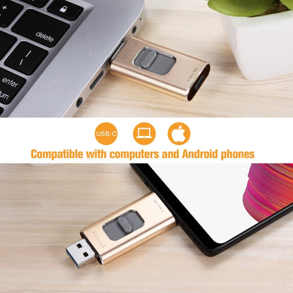 Richwell 3 in 1 16G Type-C + 8 Pin + USB 3.0 Metal Push-pull Flash Disk with OTG Function(Silver) - U Disk & Card Reader by Richwell | Online Shopping UK | buy2fix