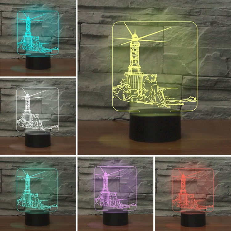 Lighthouse Shape 3D Colorful LED Vision Light Table Lamp, Charging Touch Version - Novelty Lighting by buy2fix | Online Shopping UK | buy2fix