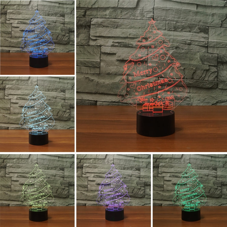 Christmas Tree Shape 3D Colorful LED Vision Light Table Lamp, USB Touch Version - Novelty Lighting by buy2fix | Online Shopping UK | buy2fix