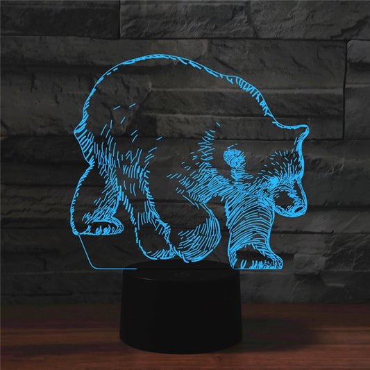 Bear Shape 3D Colorful LED Vision Light Table Lamp, 16 Colors Remote Control Version - Novelty Lighting by buy2fix | Online Shopping UK | buy2fix