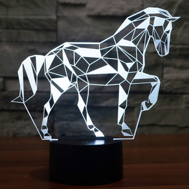 Horse Shape 3D Touch Switch Control LED Light , 7 Color Discoloration Creative Visual Stereo Lamp Desk Lamp Night Light - Novelty Lighting by buy2fix | Online Shopping UK | buy2fix