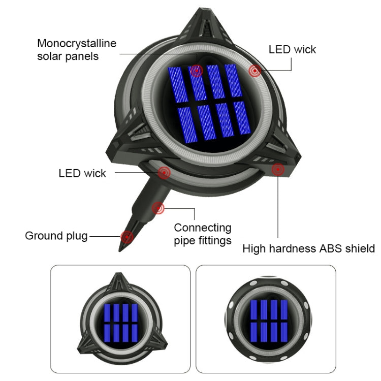 TG-JG00128 8 LEDs Spotted Long Tube Solar Outdoor Waterproof Plastic Garden Decorative Ground Plug Light Intelligent Light Control Buried Light, Colorful Dimming - Solar Lights by buy2fix | Online Shopping UK | buy2fix