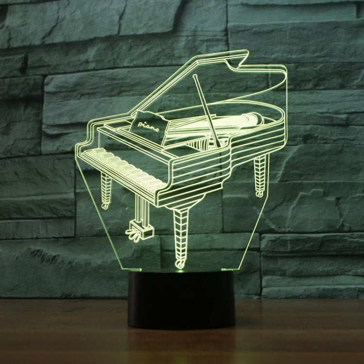 Piano Shape 3D Colorful LED Vision Light Table Lamp, USB Touch Version - Novelty Lighting by buy2fix | Online Shopping UK | buy2fix