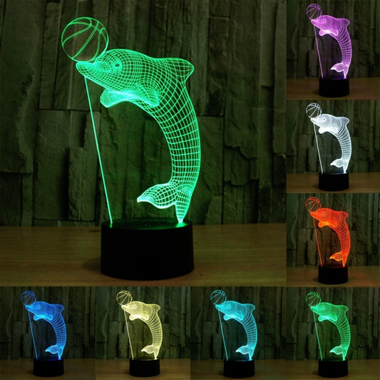 Dolphin Heading the Ball Style 3D Touch Switch Control LED Light , 7 Color Discoloration Creative Visual Stereo Lamp Desk Lamp Night Light - Novelty Lighting by buy2fix | Online Shopping UK | buy2fix