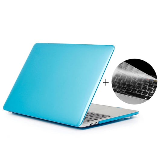 ENKAY Hat-Prince 2 in 1 Crystal Hard Shell Plastic Protective Case + US Version Ultra-thin TPU Keyboard Protector Cover for 2016 New MacBook Pro 13.3 inch with Touchbar (A1706)(Blue) - MacBook Pro Cases by ENKAY | Online Shopping UK | buy2fix