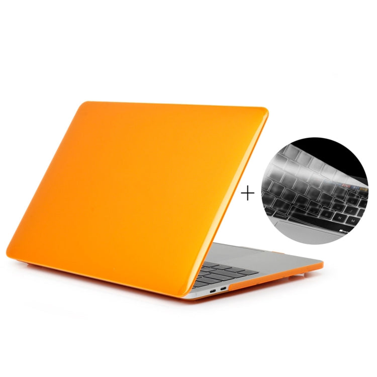 ENKAY Hat-Prince 2 in 1 Crystal Hard Shell Plastic Protective Case + Europe Version Ultra-thin TPU Keyboard Protector Cover for 2016 MacBook Pro 13.3 Inch with Touch Bar (A1706) (Orange) - MacBook Pro Cases by ENKAY | Online Shopping UK | buy2fix