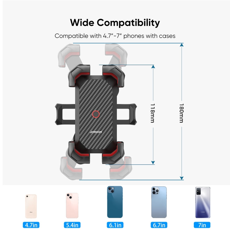 JOYROOM JR-ZS288 Motorcycle Mobile Phone Mount Holder (Black) - Holder by JOYROOM | Online Shopping UK | buy2fix