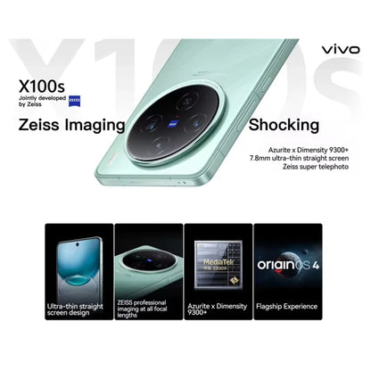 vivo X100s, Triple Back Cameras, 16GB+512GB, Face ID / Fingerprint Identification, 6.78 inch Android 14 OriginOS 4 Dimensity 9300+ Octa Core, OTG, NFC, Network: 5G, Support Google Play (Mint Green) - vivo by vivo | Online Shopping UK | buy2fix