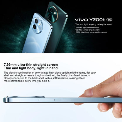 vivo Y200t, Dual Back Cameras, 12GB+256GB, Face ID Screen Fingerprint Identification, 6.72 inch Android 14.0 OriginOS 4 Snapdragon 6 Gen 1 Octa Core 2.2GHz, OTG, Network: 5G, Support Google Play (Dark Green) - vivo by vivo | Online Shopping UK | buy2fix