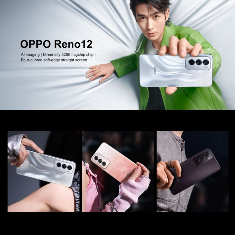 OPPO Reno12 AI Phone, 16GB+256GB, Screen Fingerprint, 6.7 inch ColorOS 14.1 Dimensity 8250 Octa Core up to 3.1GHz, NFC, OTG, Network: 5G (Black) - OPPO by OPPO | Online Shopping UK | buy2fix