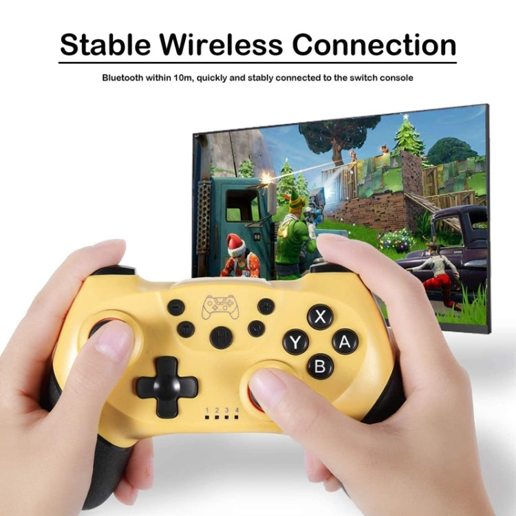 6-axis Bluetooth Joypad Gamepad Game Controller for Switch Pro(Yellow) - Gamepads by buy2fix | Online Shopping UK | buy2fix