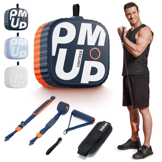 Unitree Pump Portable Home Gym Pump 4.4-44lbs Adjustable Resistance Cable Machine(Blue Orange) - Fitness Equipments by buy2fix | Online Shopping UK | buy2fix