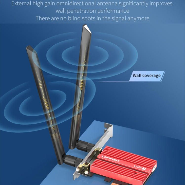 COMFAST CF-BE200 Pro 8774Mbps WiFi7 PCIE Wireless Network Adapter WiFi Receiver - USB Network Adapter by COMFAST | Online Shopping UK | buy2fix