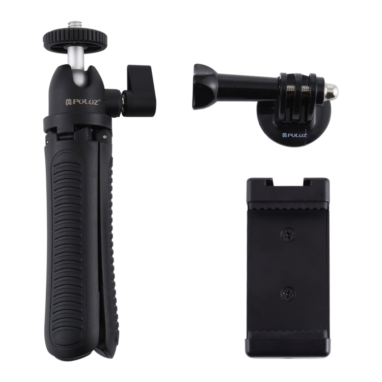 PULUZ Selfie Sticks Tripod Mount + Phone Clamp with Tripod Adapter & Long Screw(Black) - Desktop Holder by PULUZ | Online Shopping UK | buy2fix