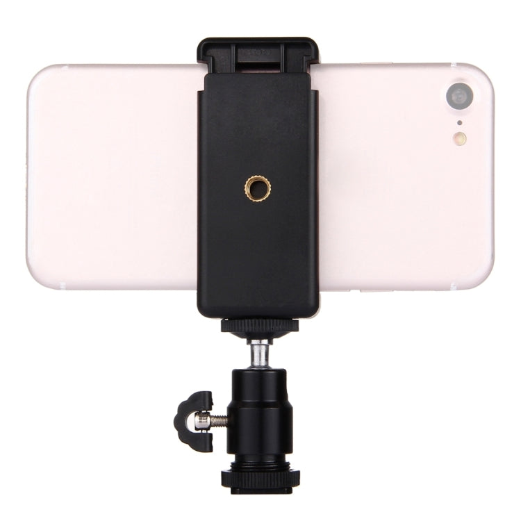 PULUZ 1/4 inch Hot Shoe Tripod Head +  Tripod Stand Clamp for iPhone, Samsung, Huawei, HTC, 5.5cm - 8cm Width Smartphones - Stand by PULUZ | Online Shopping UK | buy2fix