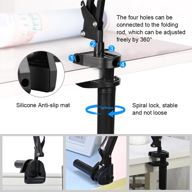 PULUZ Live Broadcast Desktop Articulating Arm Holder with Tablet Clamp (Black) - Lazy Bracket by PULUZ | Online Shopping UK | buy2fix