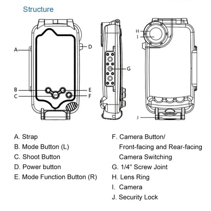 For iPhone XS Max PULUZ 40m/130ft Waterproof Diving Case, Photo Video Taking Underwater Housing Cover(Black) - More iPhone Cases by PULUZ | Online Shopping UK | buy2fix