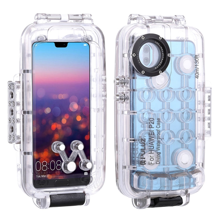 PULUZ PULUZ 40m/130ft Waterproof Diving Case for Huawei P20, Photo Video Taking Underwater Housing Cover(Transparent) - Huawei Cases by PULUZ | Online Shopping UK | buy2fix