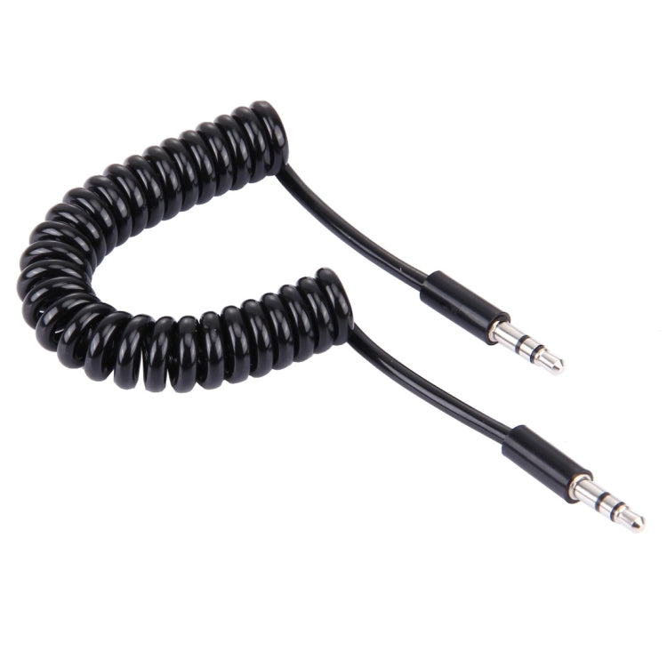 Spring Coiled 3.5mm Aux Cable, Compatible with Phones, Tablets, Headphones, MP3 Player, Car/Home Stereo & More, Length: 15cm - 170cm(Black) - Cable & Splitter by buy2fix | Online Shopping UK | buy2fix