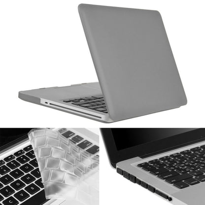 ENKAY for Macbook Pro 15.4 inch (US Version) / A1286 Hat-Prince 3 in 1 Frosted Hard Shell Plastic Protective Case with Keyboard Guard & Port Dust Plug(Grey) - MacBook Pro Cases by ENKAY | Online Shopping UK | buy2fix