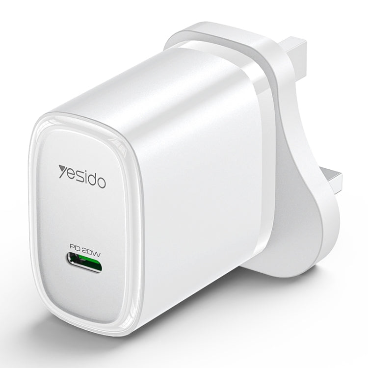 Yesido YC76 PD 20W USB-C / Type-C Single Port Quick Charger, UK Plug (White) - USB Charger by Yesido | Online Shopping UK | buy2fix