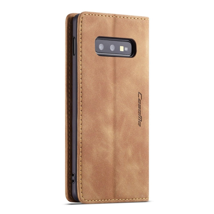 CaseMe-013 Multifunctional Retro Frosted Horizontal Flip Leather Case for Galaxy S10 E, with Card Slot & Holder & Wallet (Brown) - Galaxy Phone Cases by CaseMe | Online Shopping UK | buy2fix